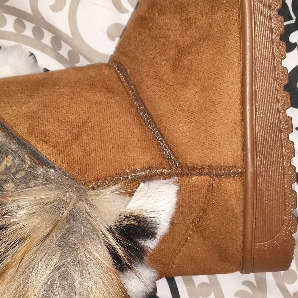 Ladies rabbit fur faux fur inside suede boots SZ 39 (8) - Picture 9 of 9
